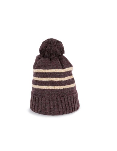 KUP-KP556-KNITTED STRIPED BEANIE IN RECYCLED YARN